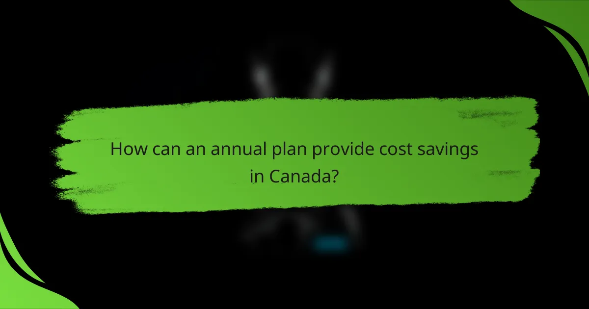 How can an annual plan provide cost savings in Canada?