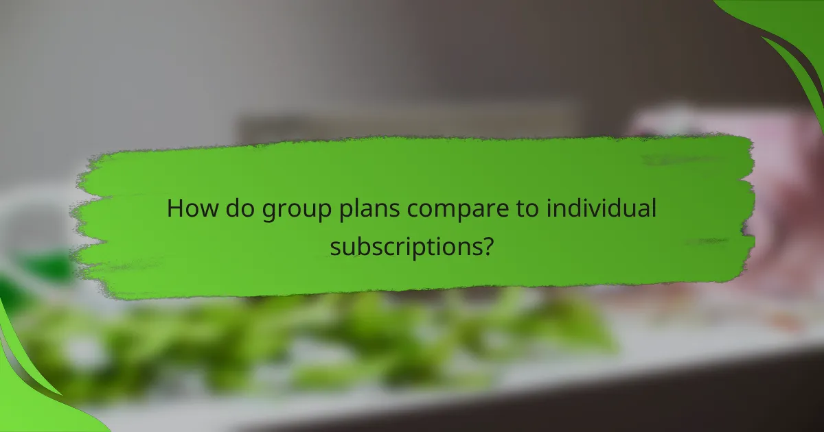 How do group plans compare to individual subscriptions?