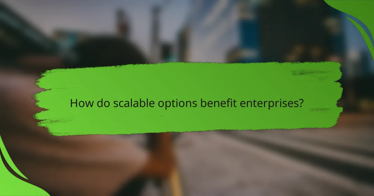 How do scalable options benefit enterprises?