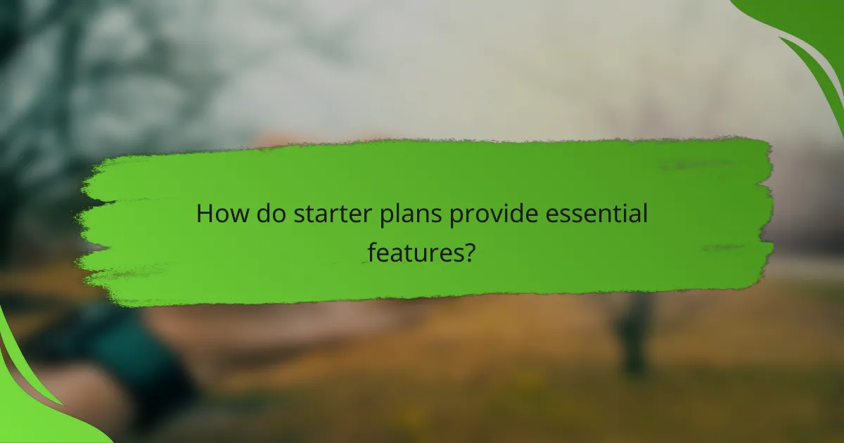 How do starter plans provide essential features?
