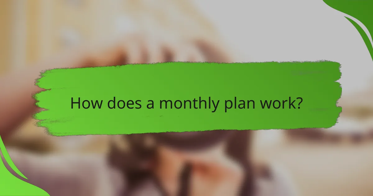 How does a monthly plan work?
