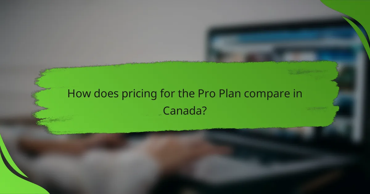 How does pricing for the Pro Plan compare in Canada?