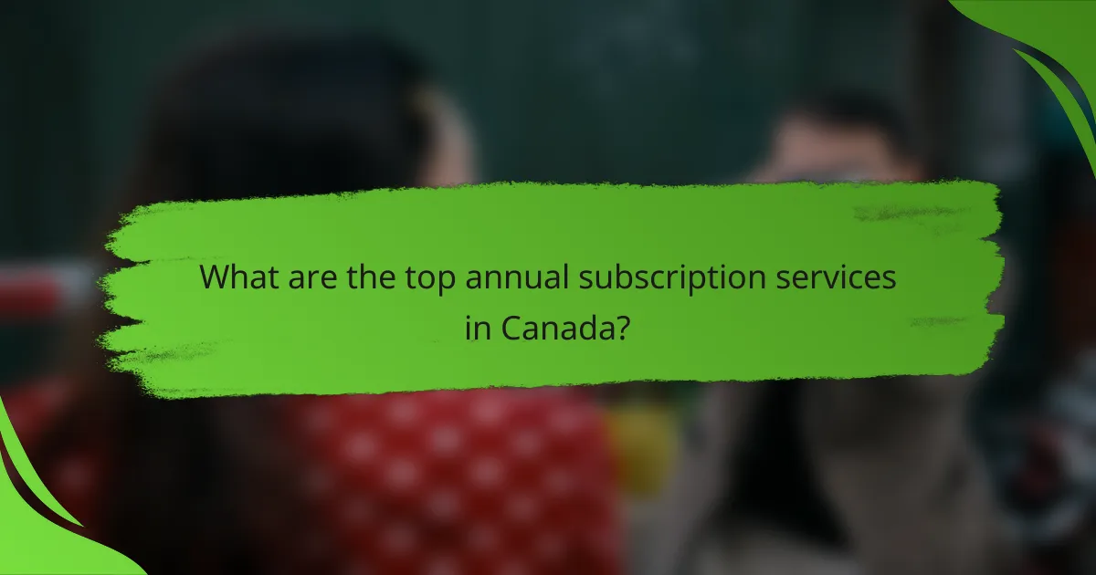What are the top annual subscription services in Canada?