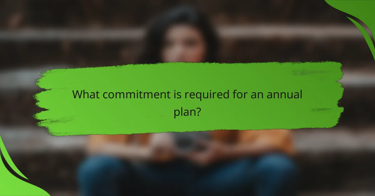 What commitment is required for an annual plan?