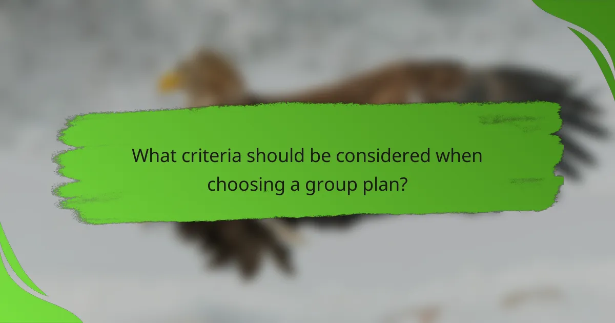 What criteria should be considered when choosing a group plan?